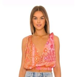 Free People Tied To You Tank in Lemonade Combo Size Small Bandana Festival